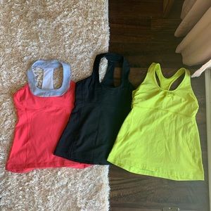 3 Lululemon t-back tank tops